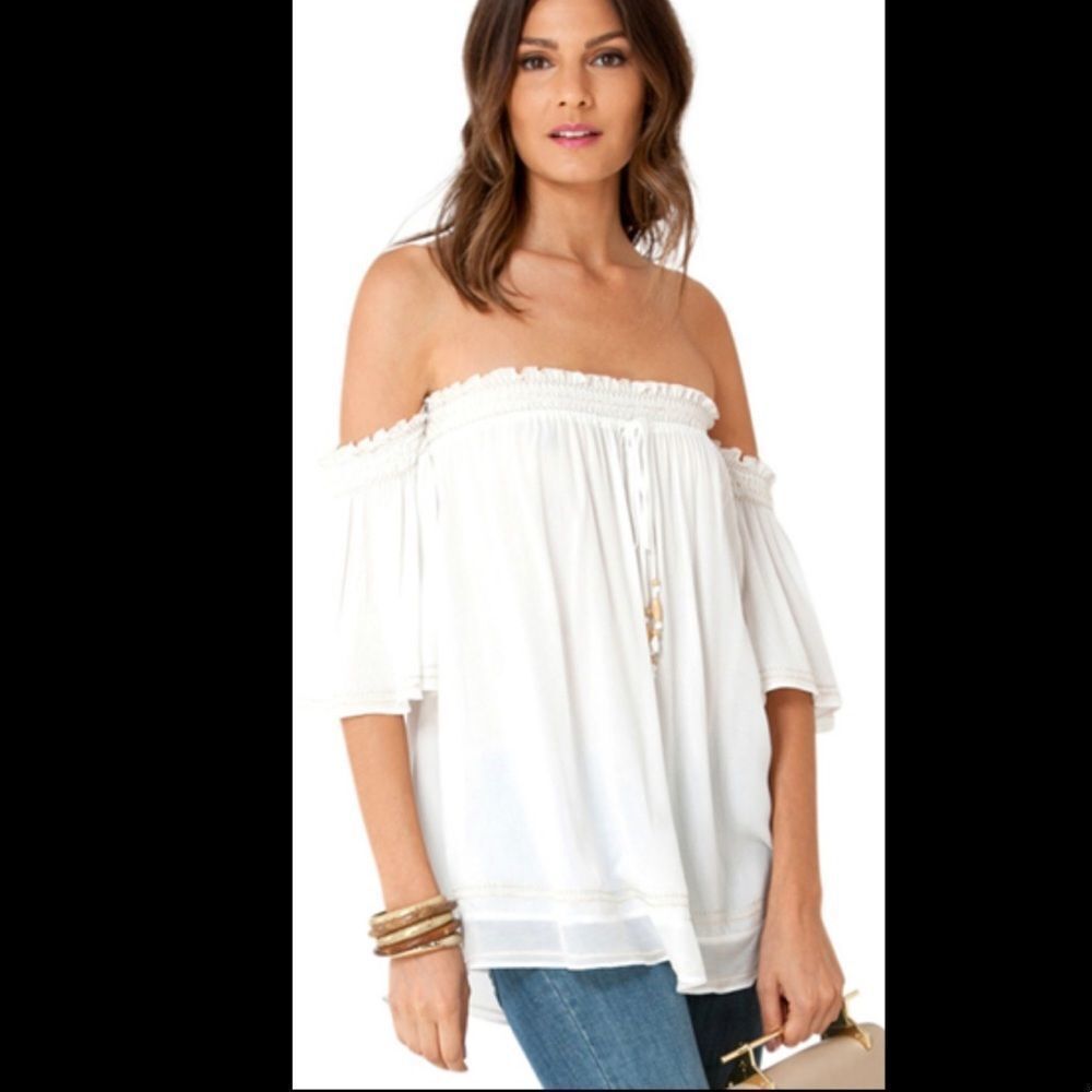 Hale Bob Odelia Gauze Off Shoulder Tunic NWOT M